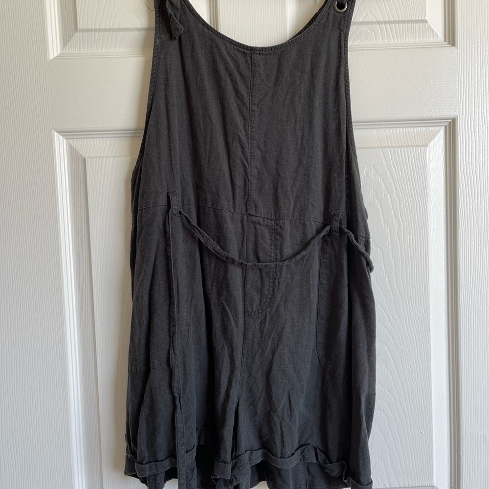 gray pocket overalls romper